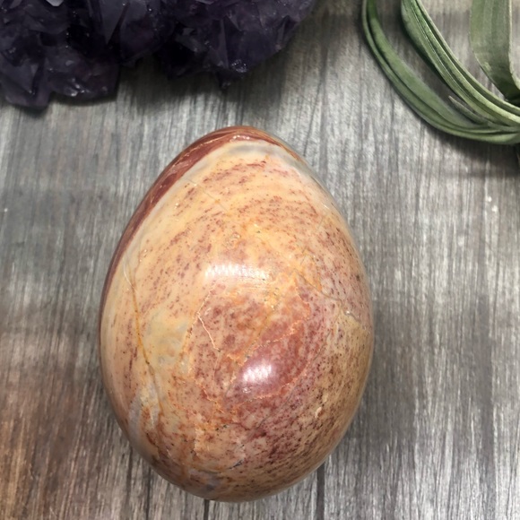 Polychrome jasper crystal egg meditation w/ stand - Picture 2 of 6